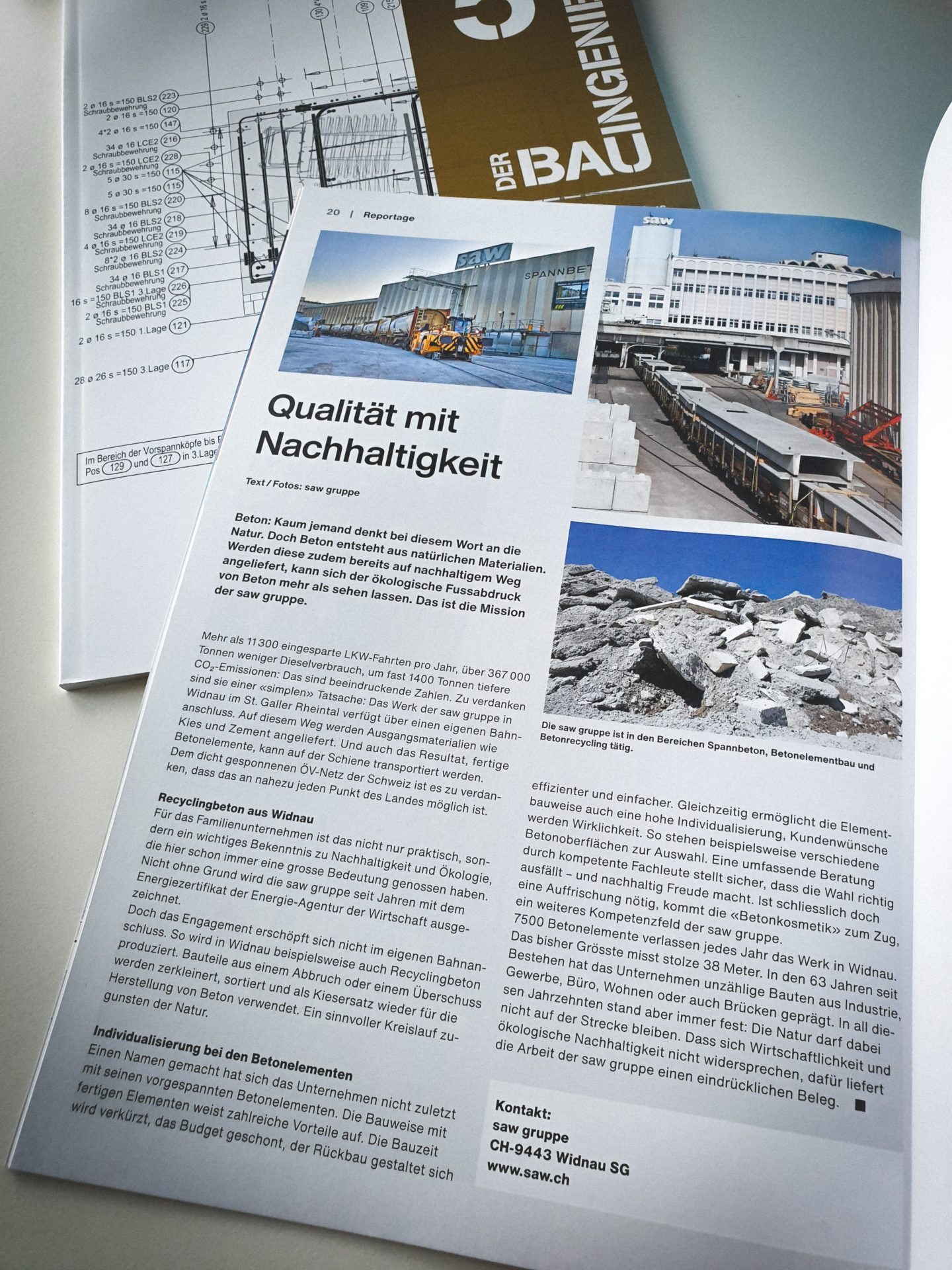 Bericht Nachhaltigkeit im Fachmagazin "Der Bauingenieur"